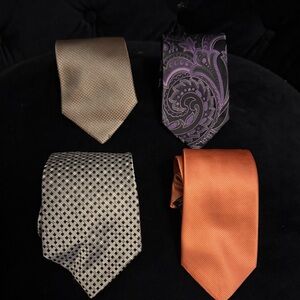 Croft & Barrow Men's Tie Set - Orange, Purple, Tan, Black